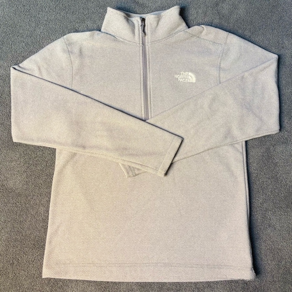 The North Face Men's Light Gray Zip-Up Sweater